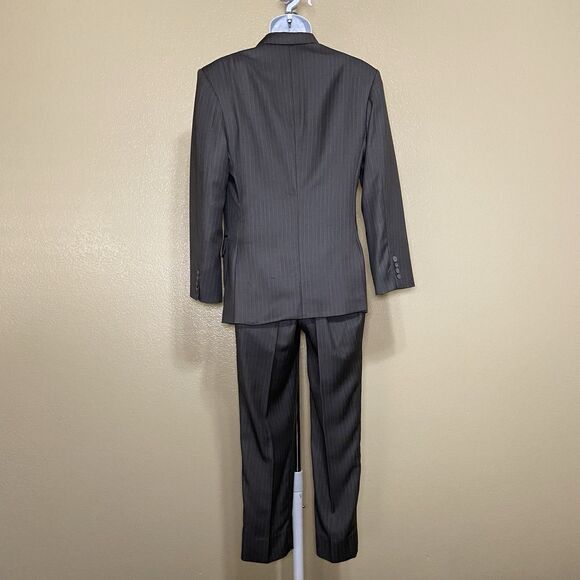 Men's Macway’s Executive Chest 38,Charcoal Gray Pinstripe Pure Wool Pant Suit - Picture 6 of 16